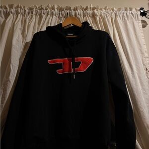 Black Hoodie with Red Logo - Men